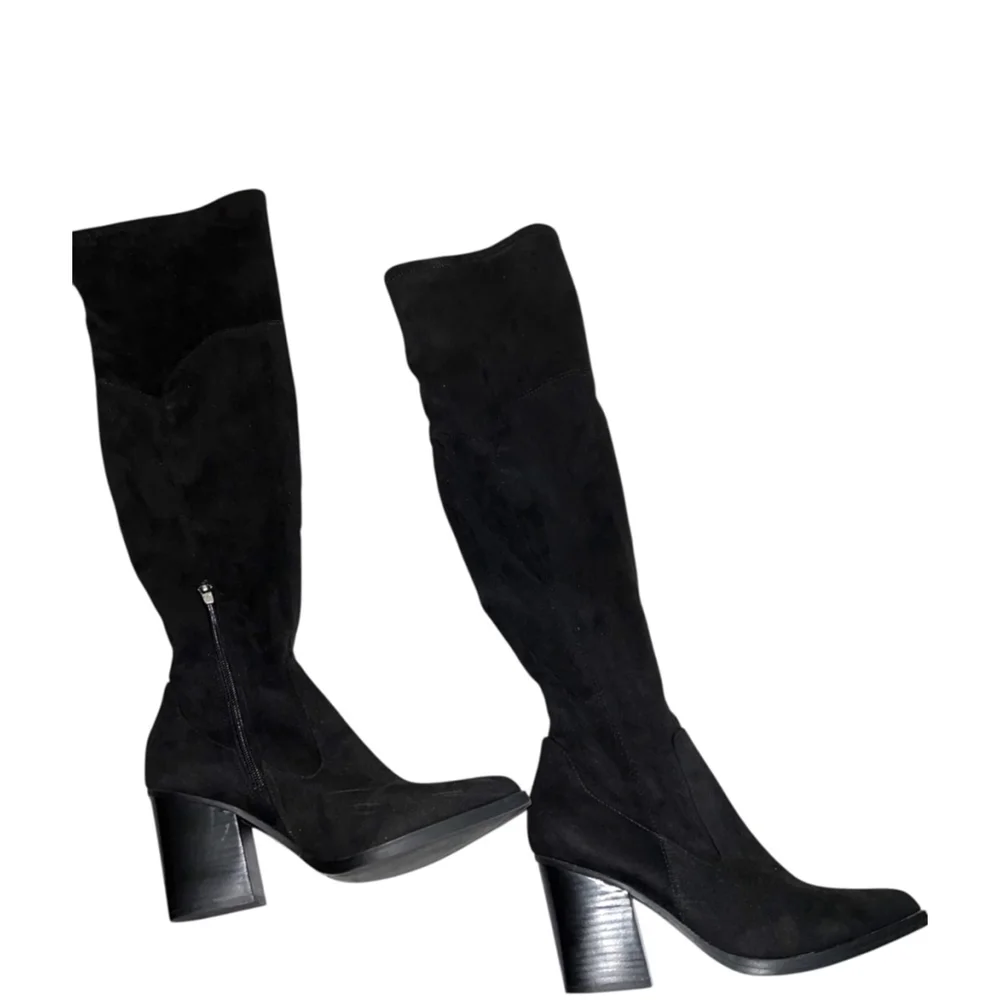 Women's Marc Fisher Black Faux Suede Over the Knee Boots Size 8
